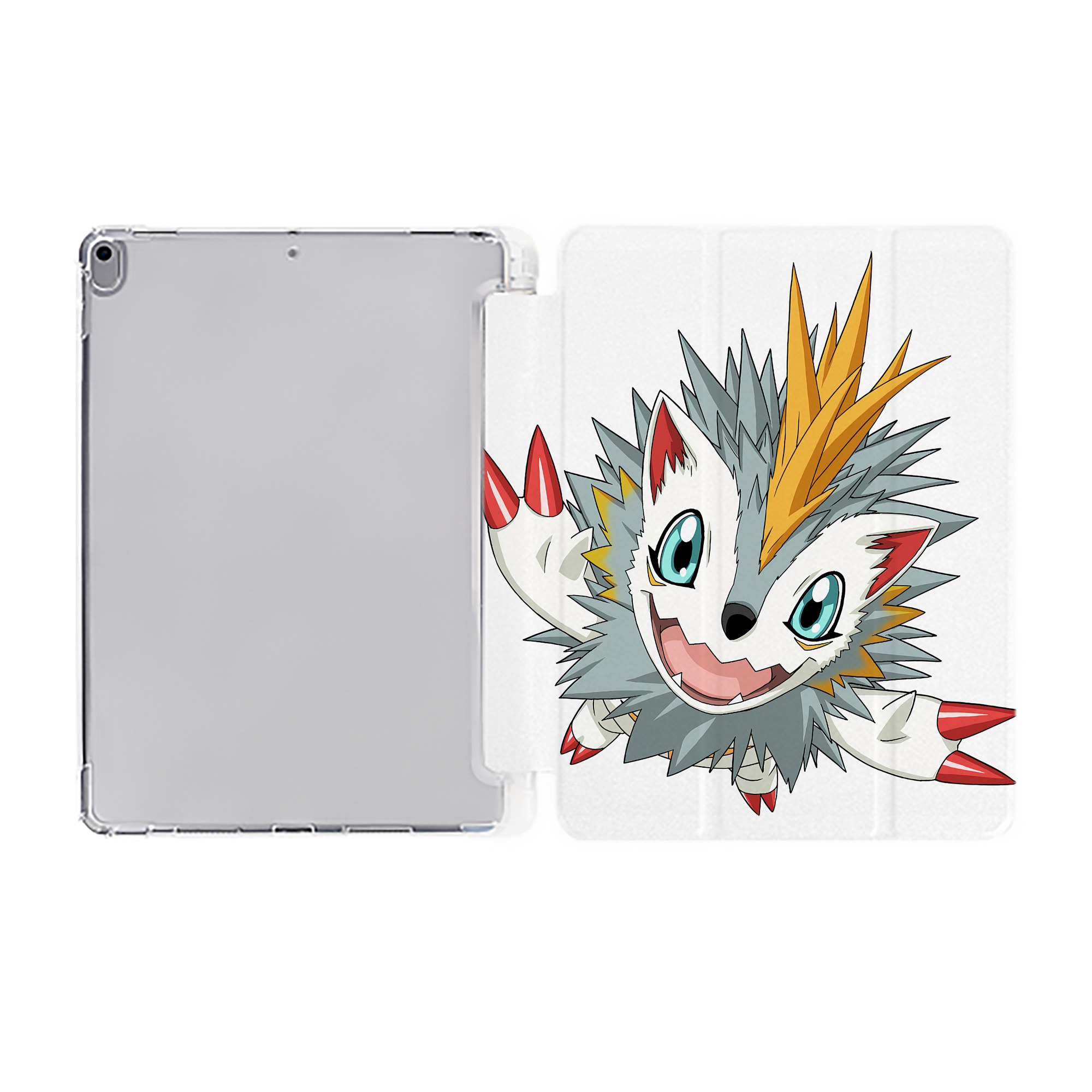 （画像用） Digimon デジタルモンスター/デジモン IPad ケース ペン収納付き 三つ折りスタンド PUレザー×シリコン 対応機種9.5/10.5/10.9インチ